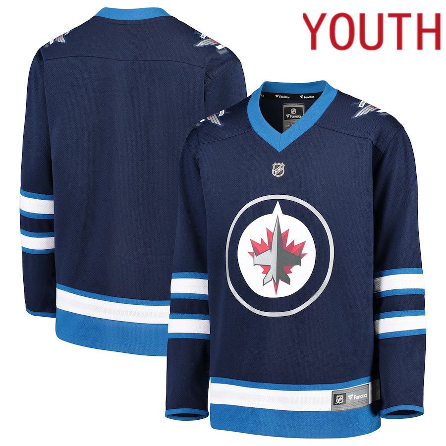 Youth Winnipeg Jets Fanatics Branded Blue Home Replica Blank NHL Jersey->youth nhl jersey->Youth Jersey